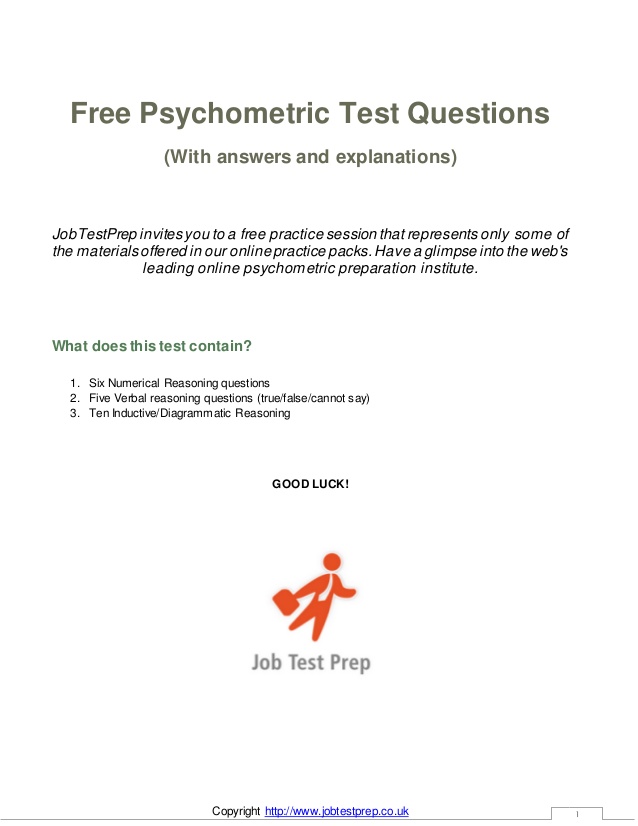psychometric test pdf with answers